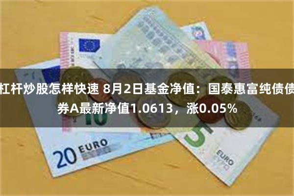 杠杆炒股怎样快速 8月2日基金净值：国泰惠富纯债债券A最新净值1.0613，涨0.05%