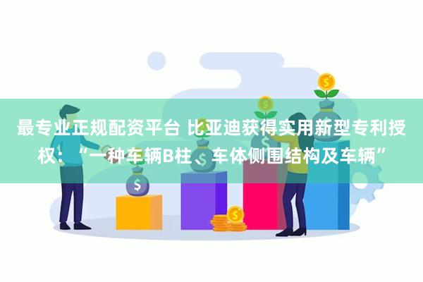 最专业正规配资平台 比亚迪获得实用新型专利授权：“一种车辆B柱、车体侧围结构及车辆”